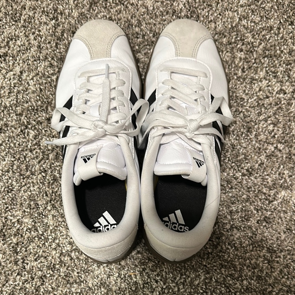 Adidas Classic White and Black Trainers